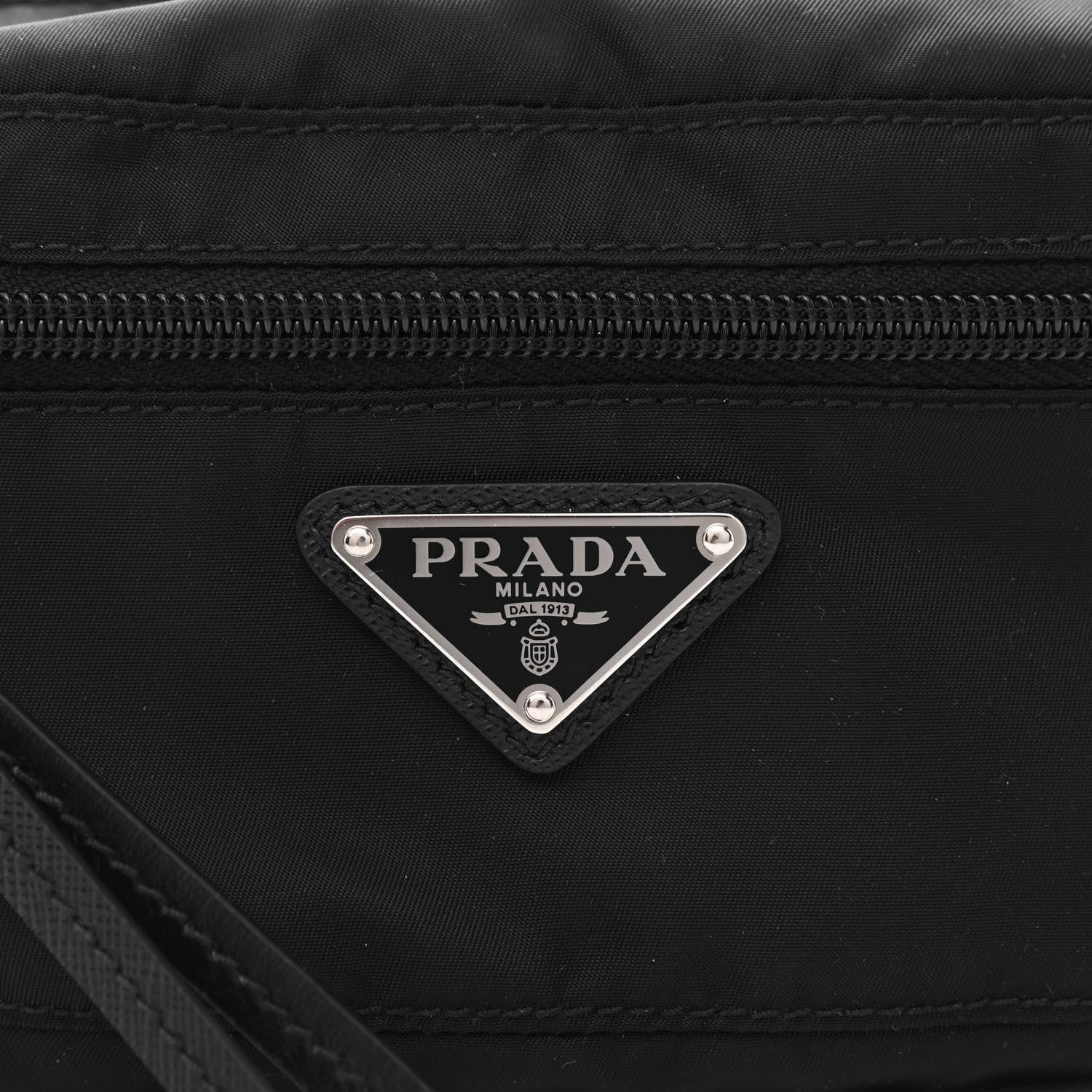 Prada Tessuto Nylon Saffiano Belt Bag Black 10 of 13