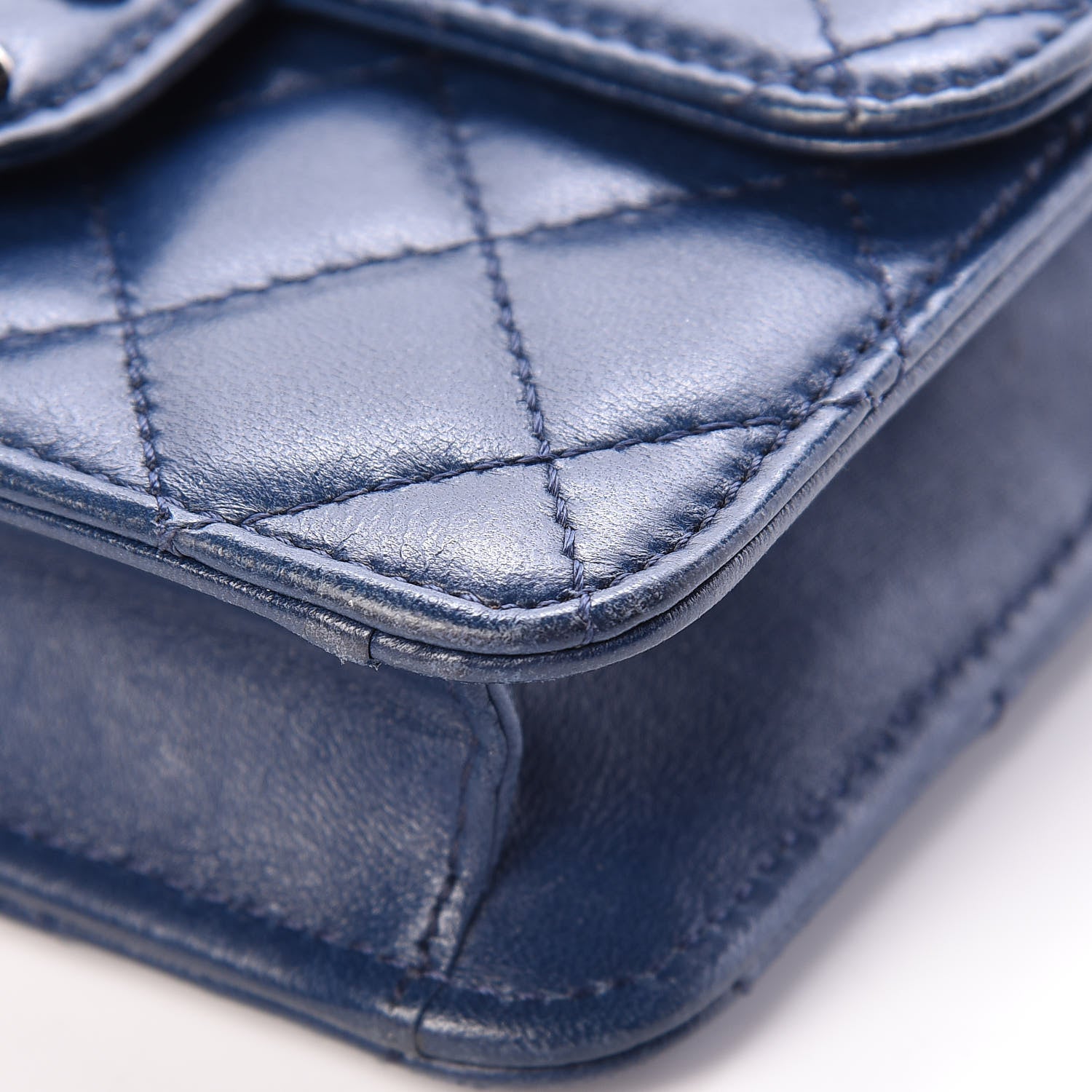 Chanel Lambskin Quilted Mini Crossing Times Flap Blue 10 of 19