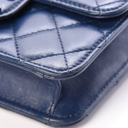 Chanel Lambskin Quilted Mini Crossing Times Flap Blue 10 of 19