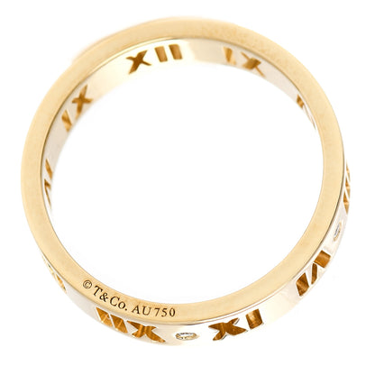 Tiffany 18K Yellow Gold Diamond Wide Atlas Pierced Ring 57 8 4 of 5