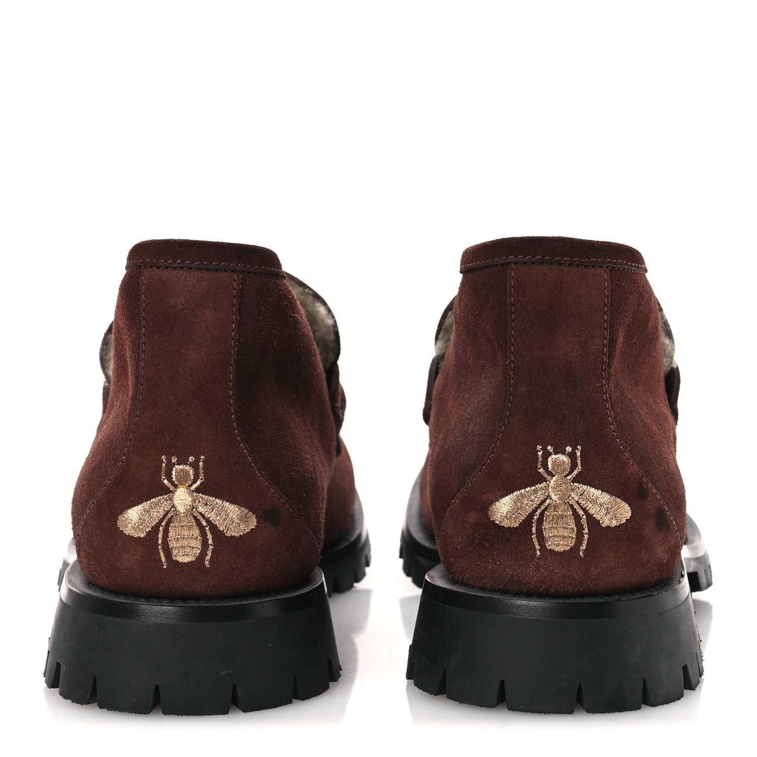 Gucci Suede Shearling Mens Harald Horsebit Ankle Boots 12 Light Brown Butterscotch 6 of 12