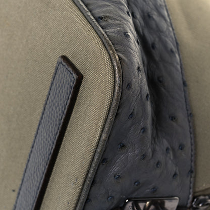 Prada Canvas Ostrich Frame Bowler Green Mecurio 5 of 19