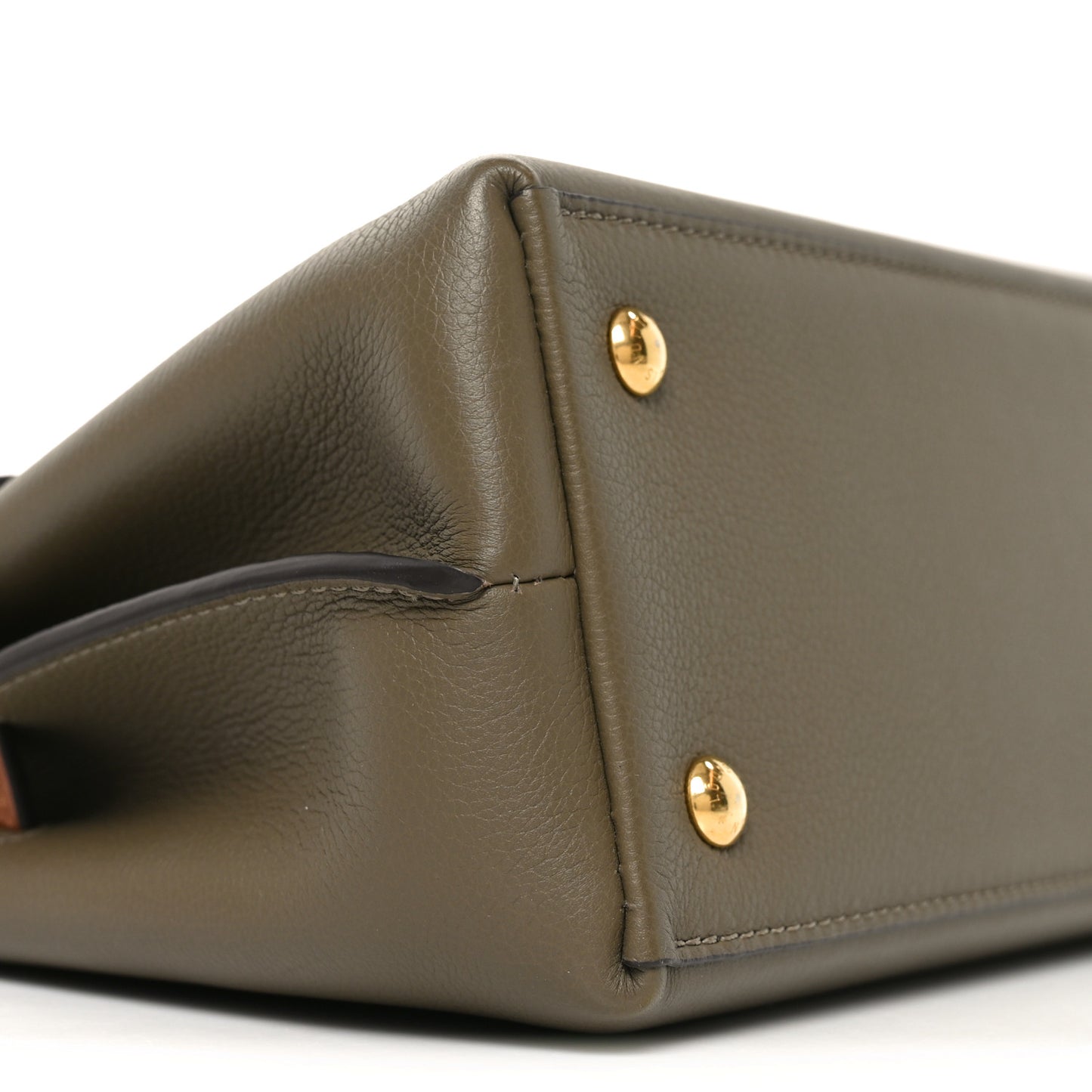 Soft Calfskin Lockme Ever BB Smokey Brown Quartz Green