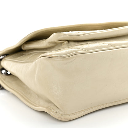 Saint Laurent Crinkled Calfskin Matelasse Monogram Medium Niki Chain Satchel Ivory 8 of 12