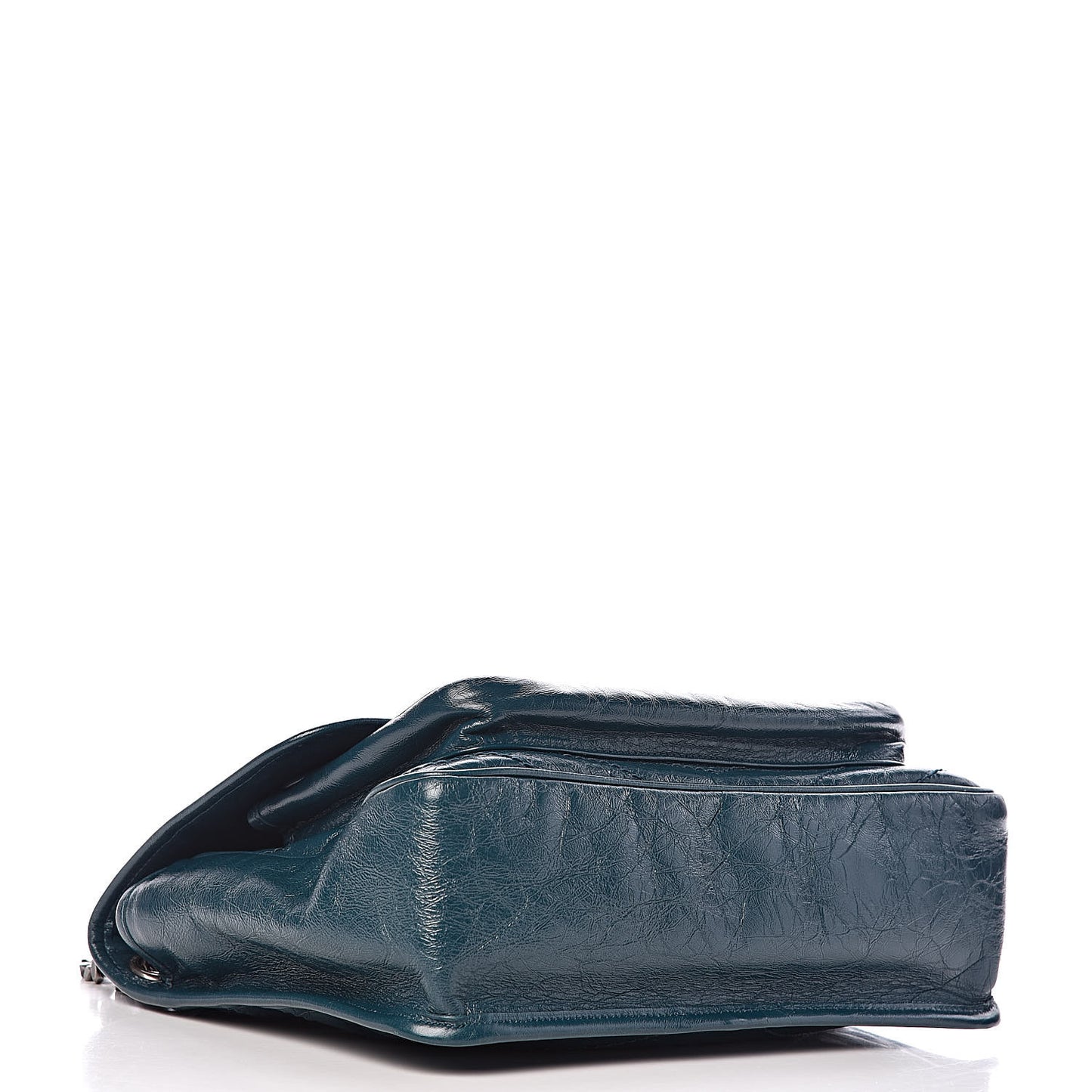 Crinkled Calfskin Matelasse Monogram Medium Niki Chain Satchel Peacock Green