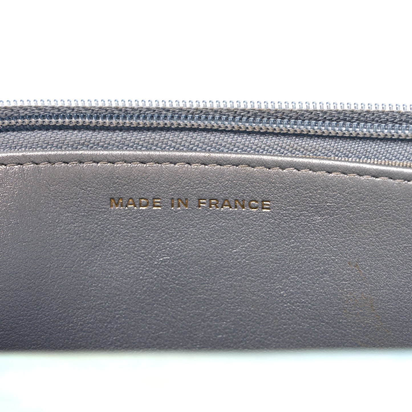 Iridescent Goatskin Quilted Wallet On Chain WOC Silver