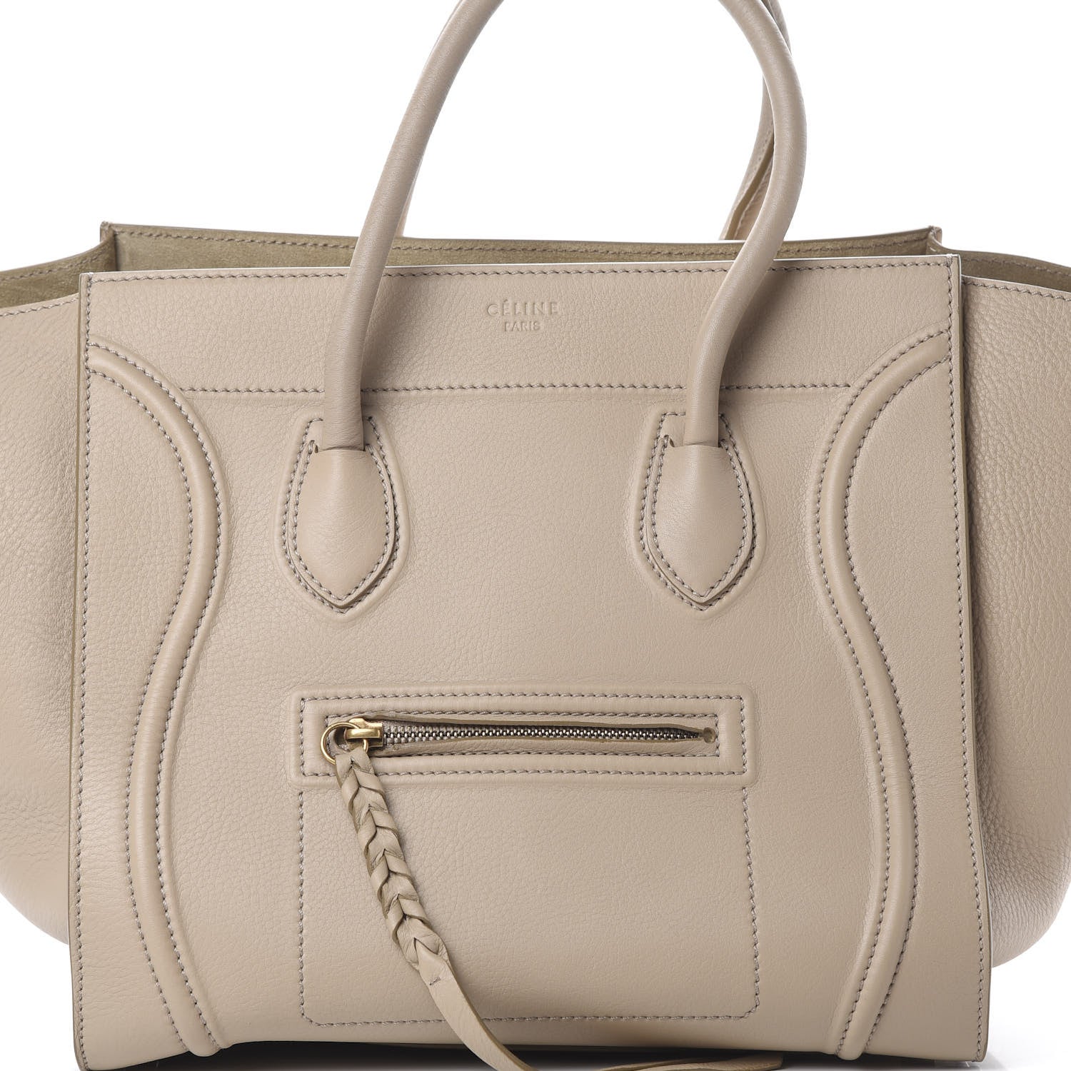 Celine Supple Calfskin Medium Phantom Luggage Beige 8 of 12