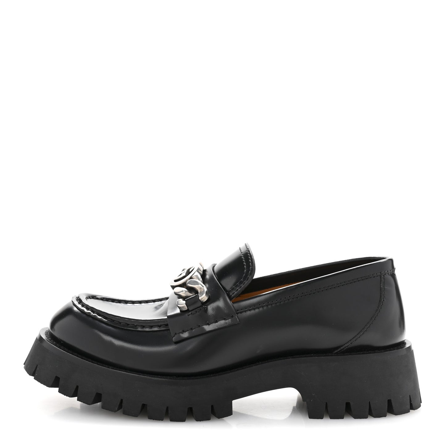 Cordovan Lux Womens Jeanne Platform Lug Sole 30/45mm Loafers 37.5 Black