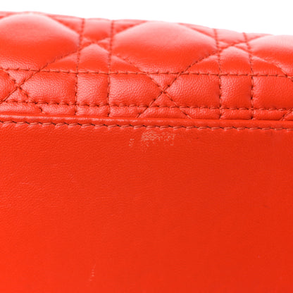 Christian Dior Lambskin Cannage Large Bi-Color Lady Dior Orange Fuchsia 12 of 17