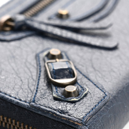 Balenciaga Agneau Classic Hardware Continental Zip Around Wallet Bleu Obscur 14 of 14