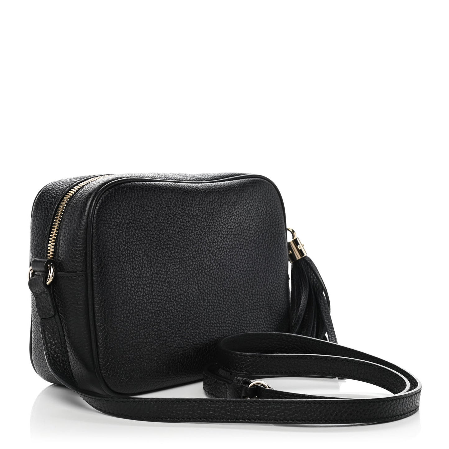 Pebbled Calfskin Small Soho Disco Bag Black