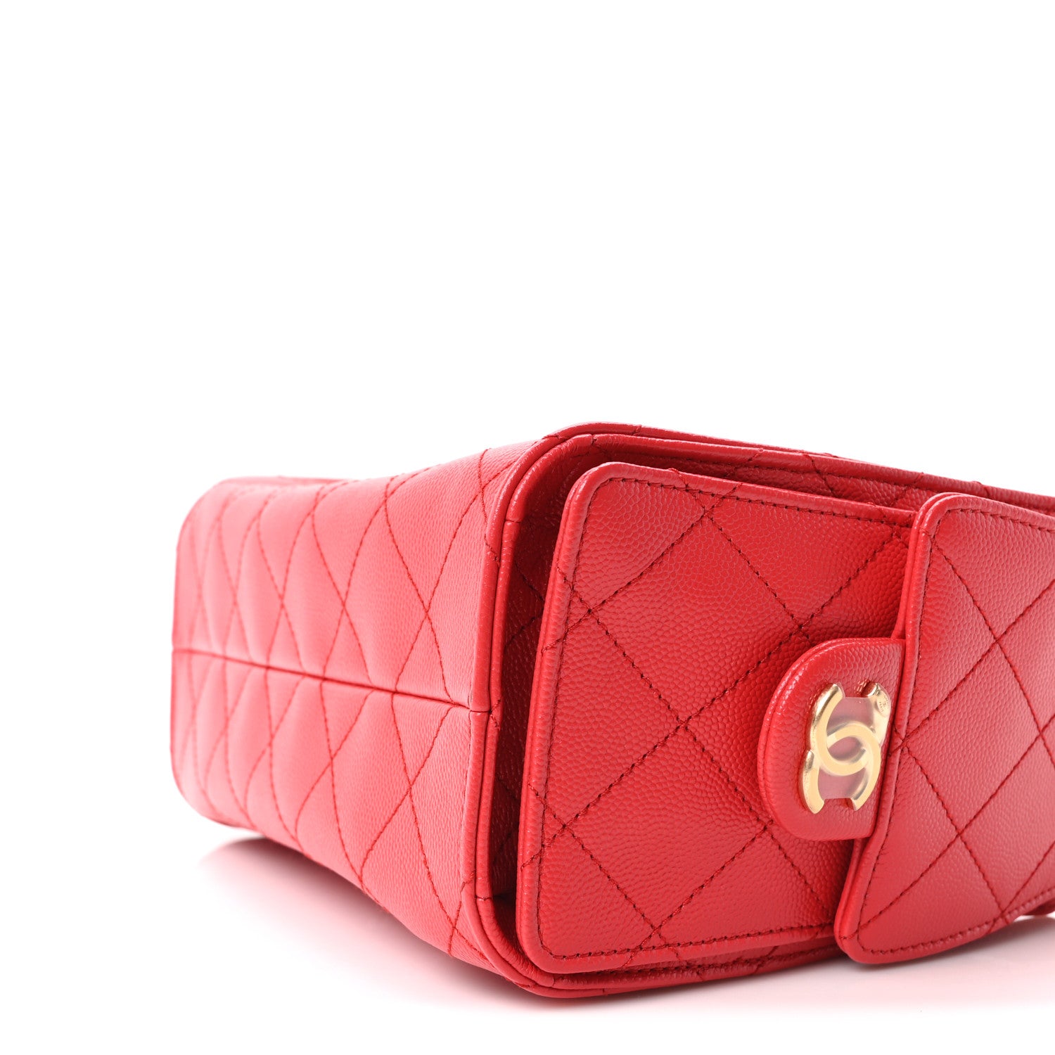 Chanel Caviar Quilted Mini Chanel 25 Handbag Red 10 of 11