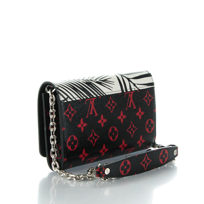 Louis Vuitton Monogram Palm Twist Chain Wallet Black White 3 of 7