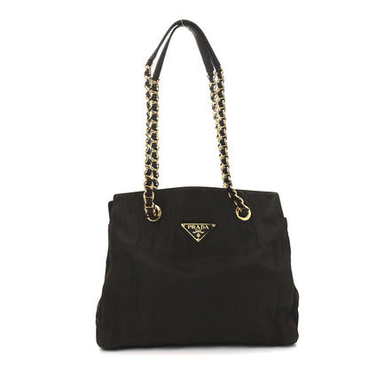 Prada Tessuto Nylon Acciaio Chain Shoulder Bag Moro 1 of 9