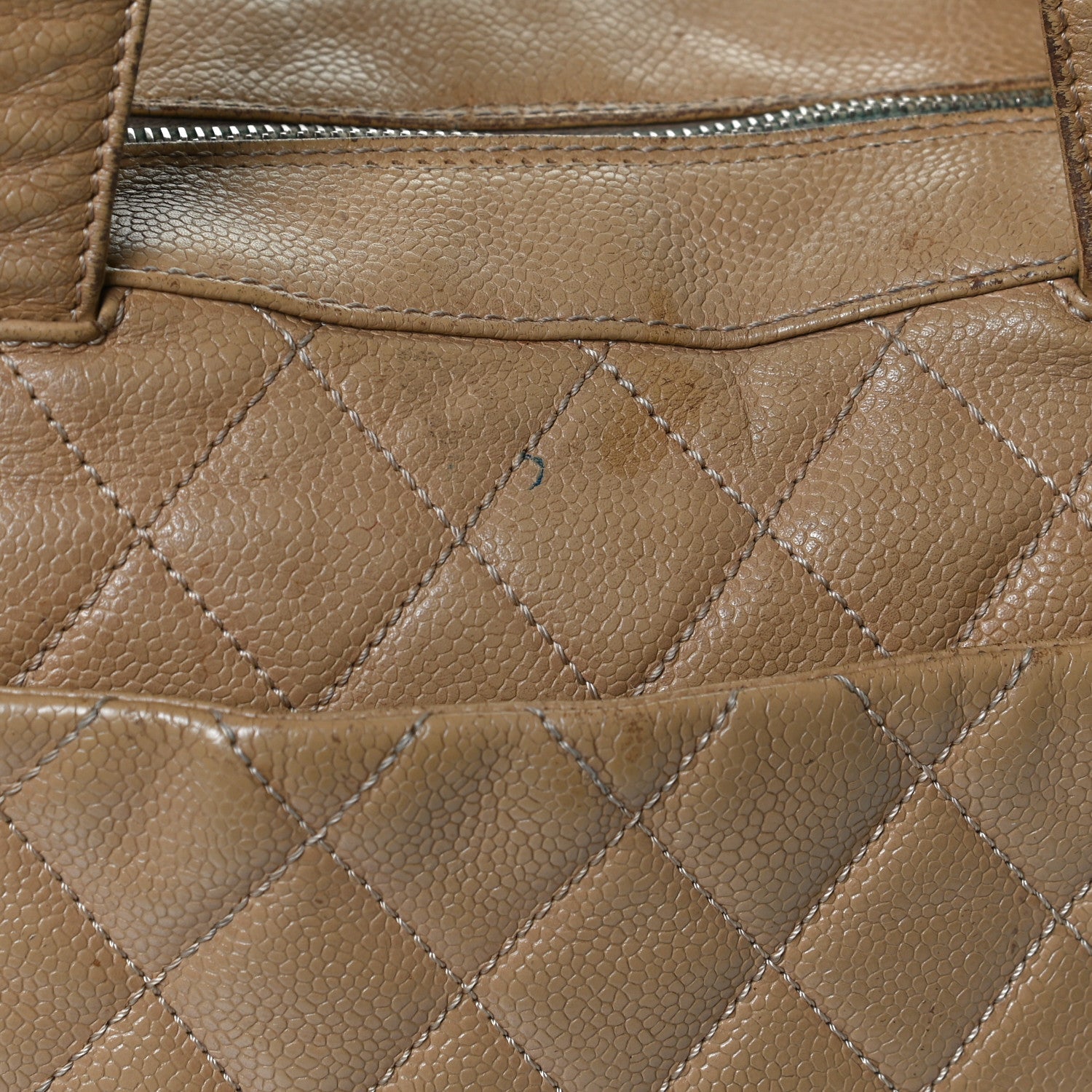 Chanel Caviar Quilted Bowler Beige 12 of 14