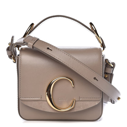Chloe Shiny Calfskin Suede Mini C Bag Motty Grey 1 of 10