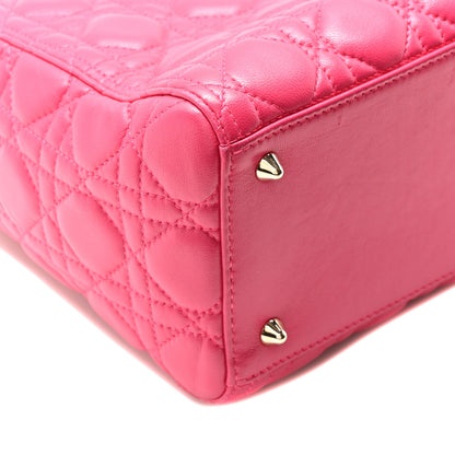Christian Dior Lambskin Cannage Medium Lady Dior Pink 9 of 10