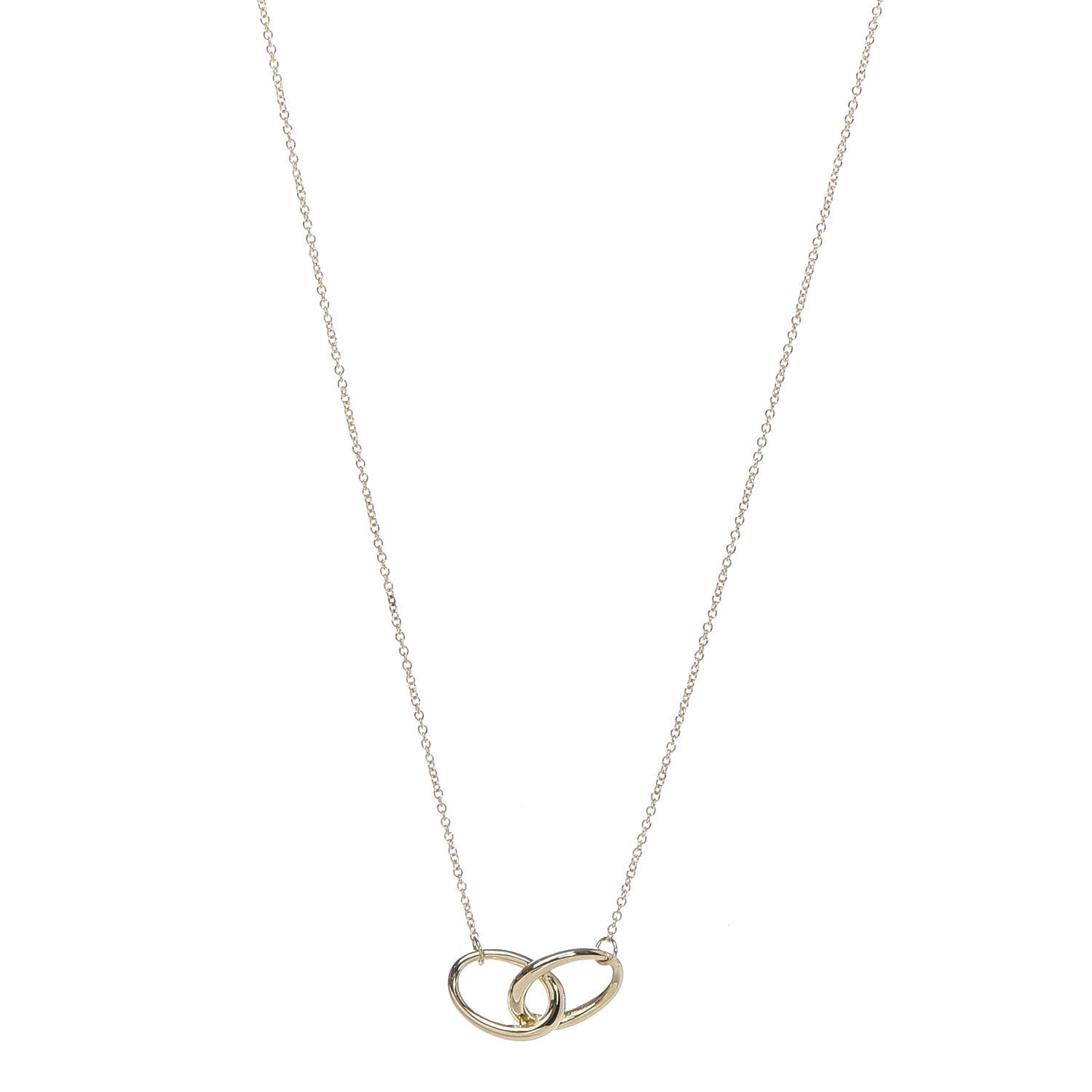18K Yellow Gold Elsa Peretti Interlocking Ovals Pendant Necklace