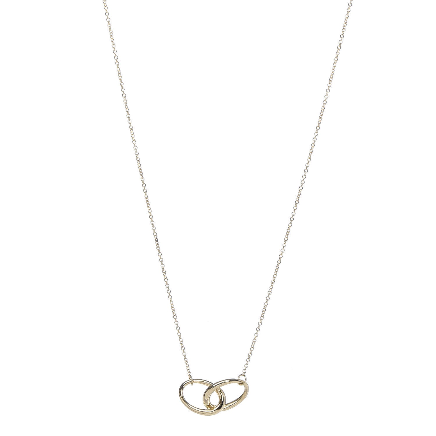 Tiffany 18K Yellow Gold Elsa Peretti Interlocking Ovals Pendant Necklace 1 of 7