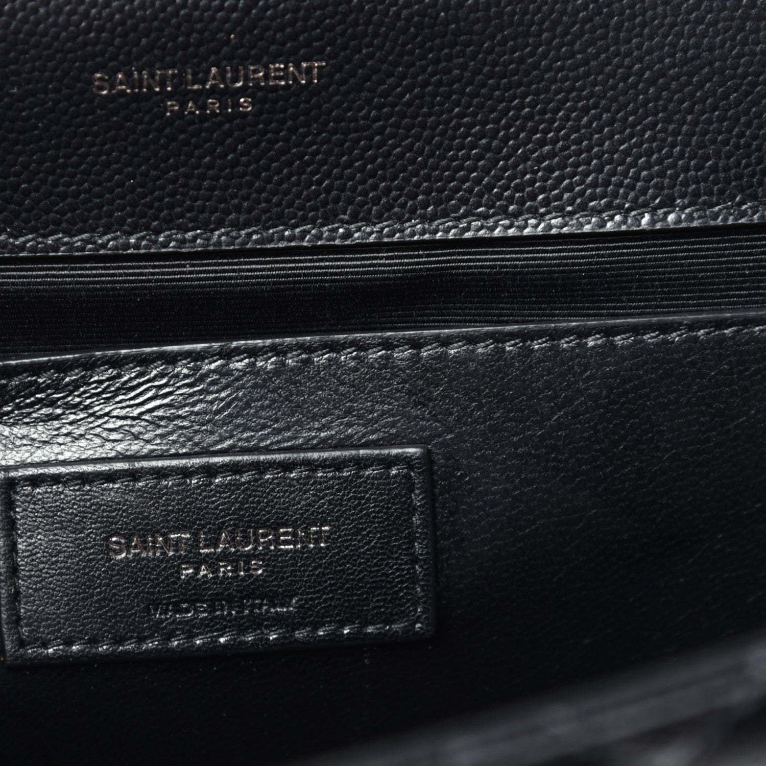 Saint Laurent Grain De Poudre Textured Mixed Matelasse Triquilt Medium Monogram Satchel Black 6 of 9