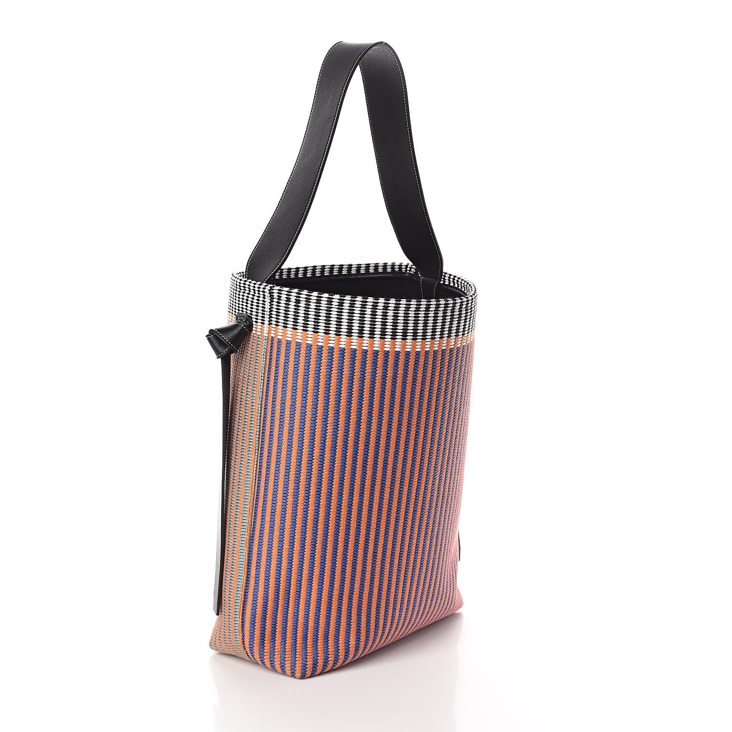 Celine Woven Canvas Small Twisted Cabas Multicolor 4 of 9