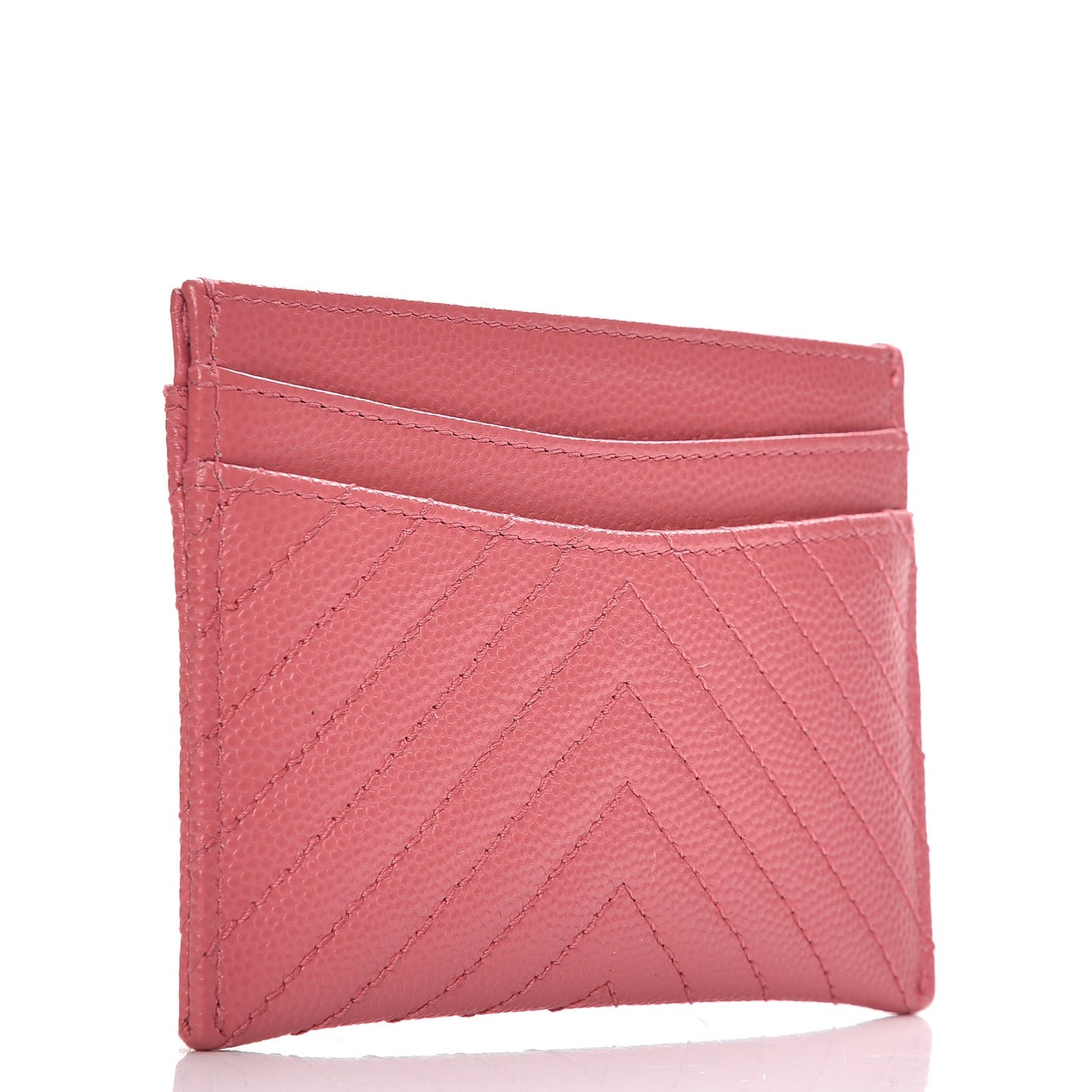Caviar Chevron Quilted Card Holder Pink