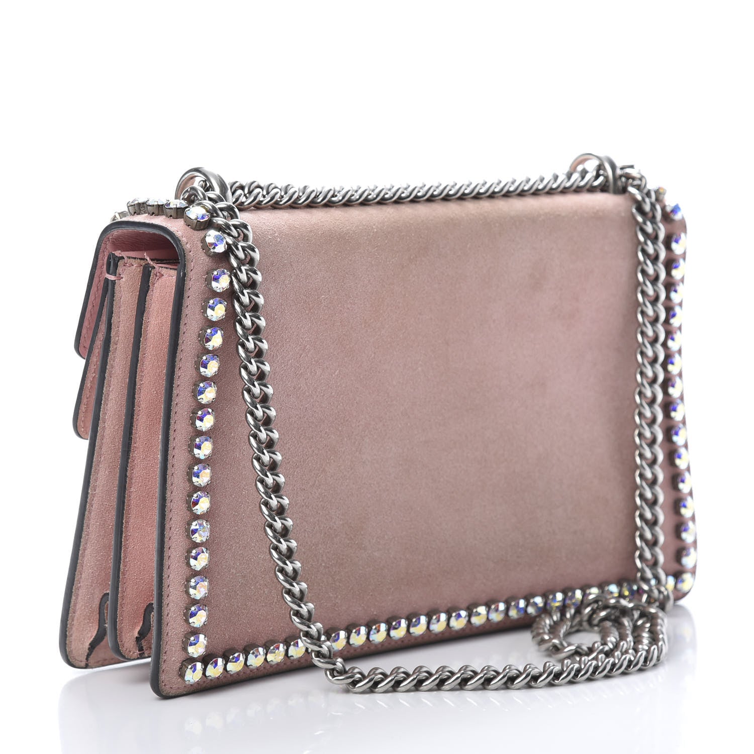 Gucci Suede Crystal Small Dionysus Shoulder Bag Peonia 3 of 19