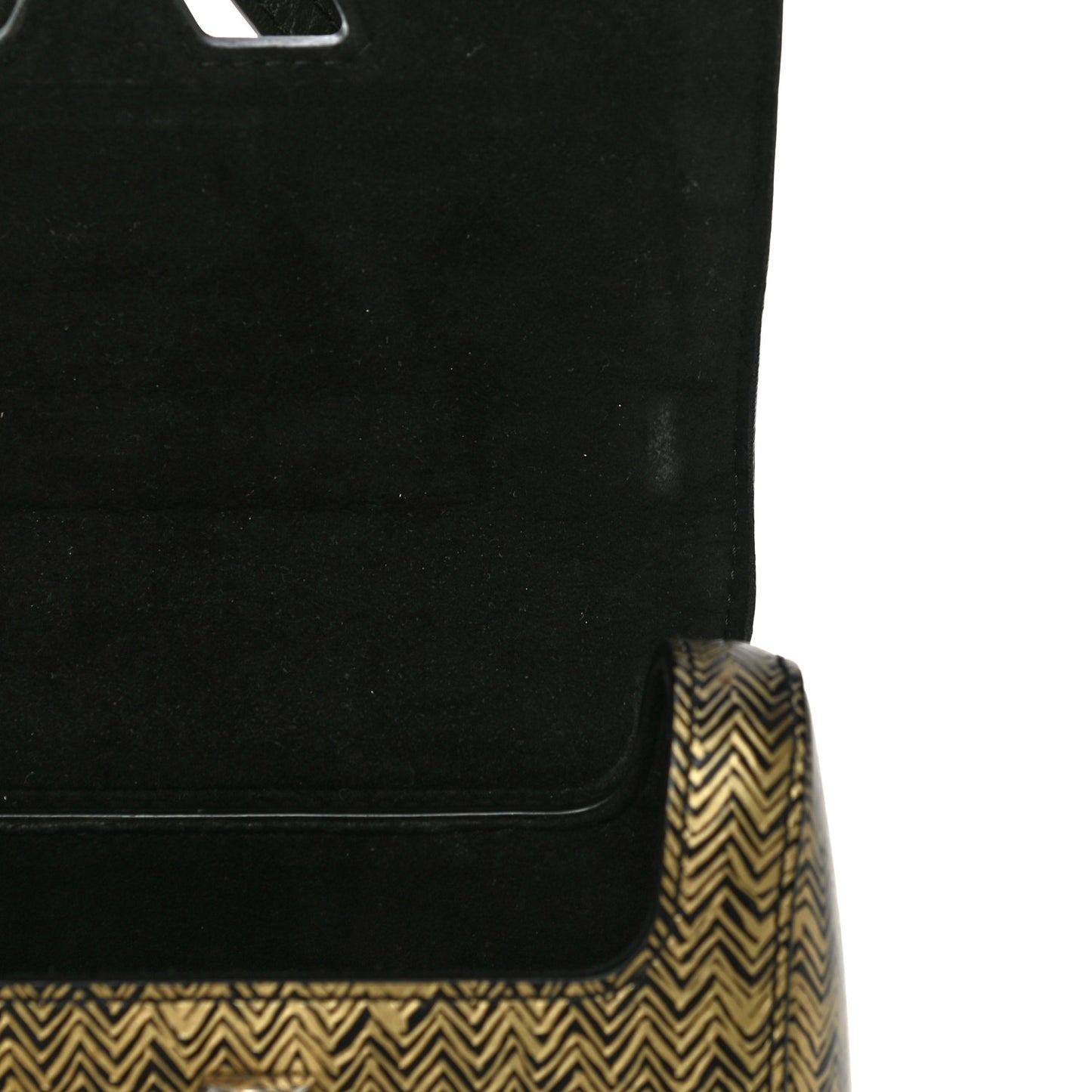 Epi Chevron Printed Twist Shoulder Bag PM Gold