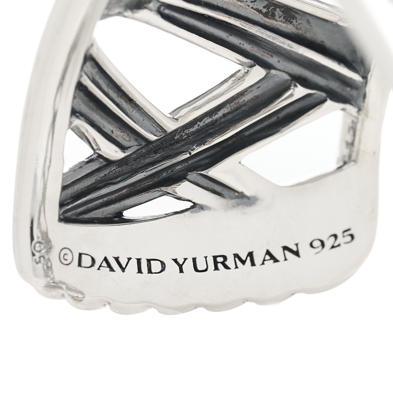 David Yurman Sterling Silver Diamond Papyrus Narrow Cuff Bracelet 3 of 3