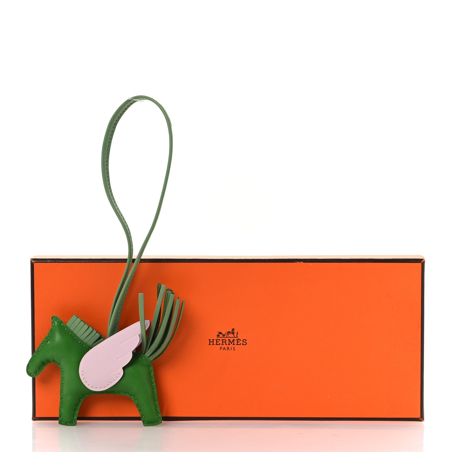 Hermes Milo Lambskin Grigri Rodeo Pegase Horse Bag Charm PM Vert Yucca Vert Criquet Mauve Pale 5 of 5