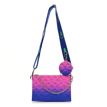 Louis Vuitton Taurillon Illusion Trio Pouch Bleu Rose 1 of 12