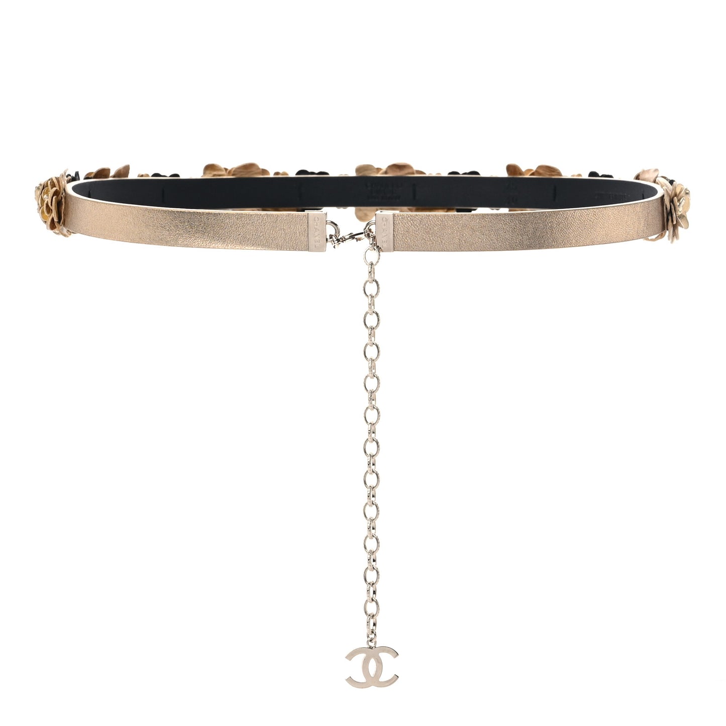 Metallic Lambskin CC Belt 75 30 Gold