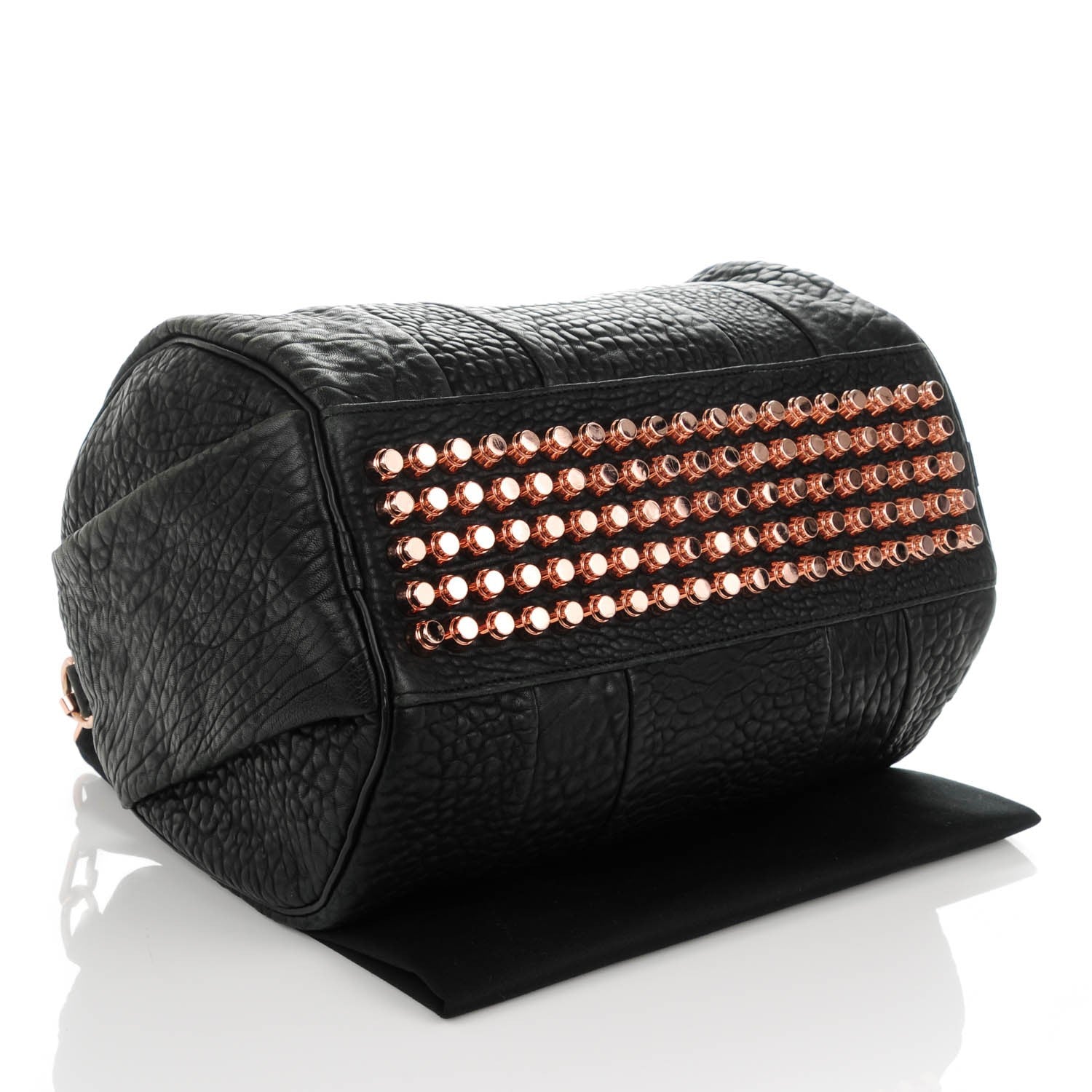 Alexander Wang Pebbled Lambskin Rocco Black Rose Gold Hardware 4 of 10