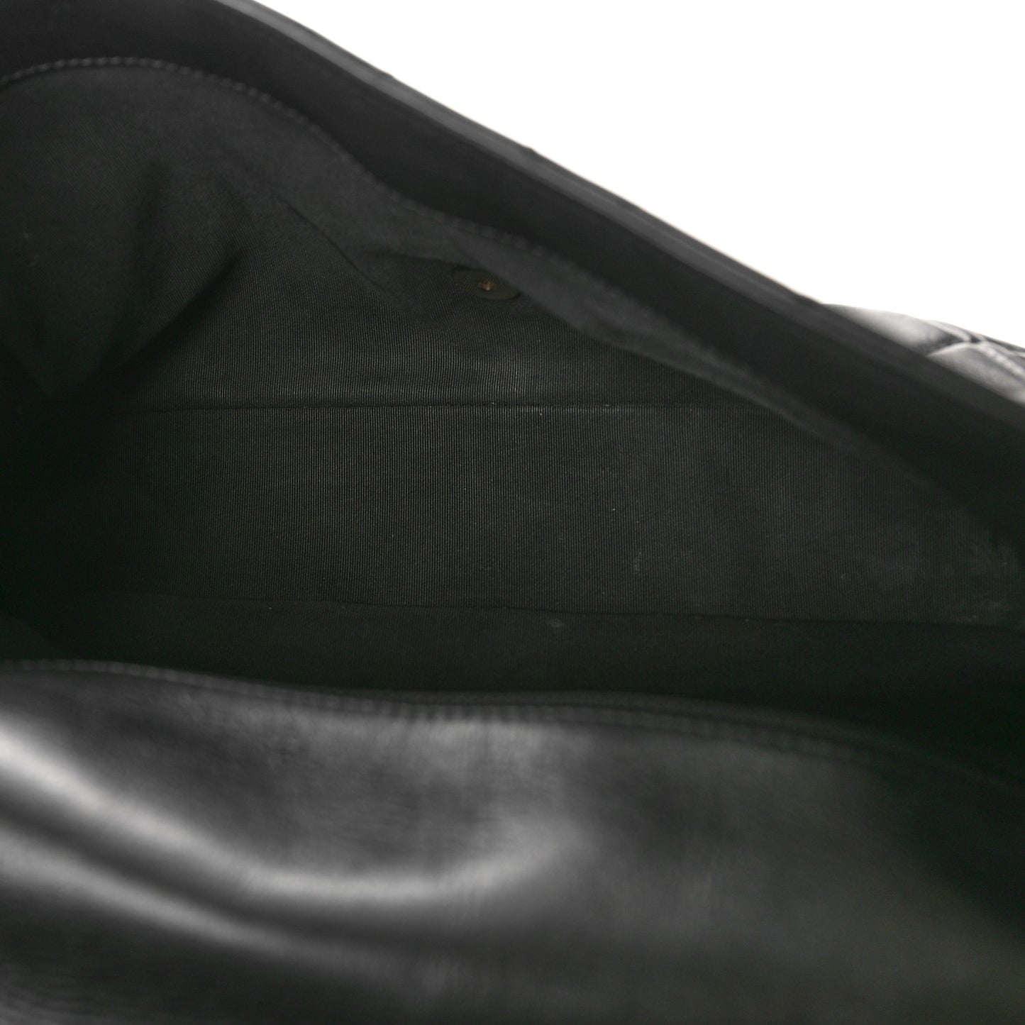Crumpled Calfskin Quilted Large Chain All Over Flap Bag Black