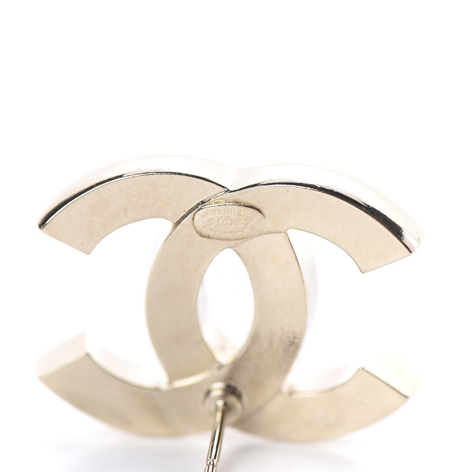 Chanel Crystal CC Rockin Summer Stud Earrings Gold 4 of 4