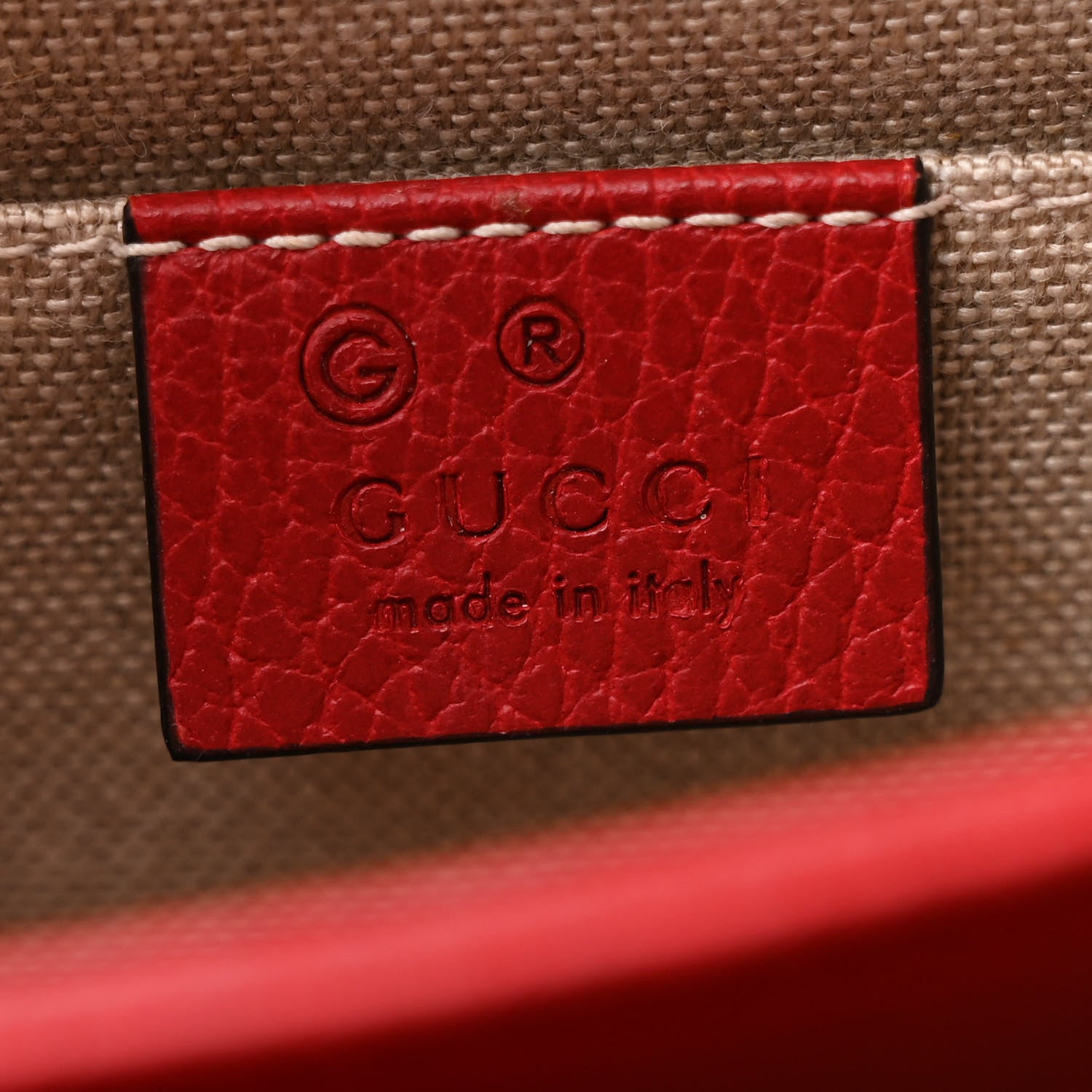 Gucci Dollar Calfskin Small Interlocking G Shoulder Bag Red 7 of 13