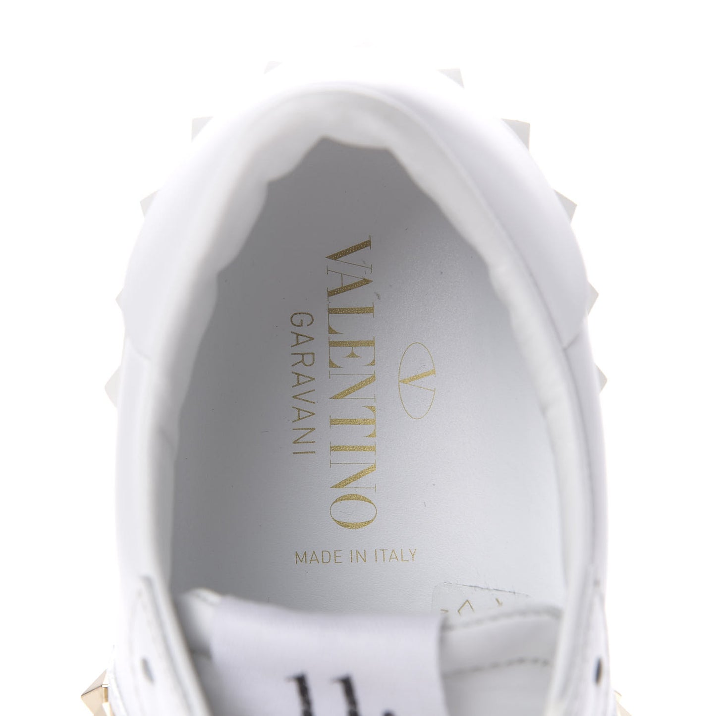 Calfskin Rockstud Untitled Open Sneakers 37.5 White