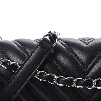 Chanel Lambskin Surpique Chevron Quilted Small Single Flap Black 8 of 10