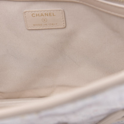 Chanel Tweed PVC Lambskin Wristlet Pouch Beige 8 of 11