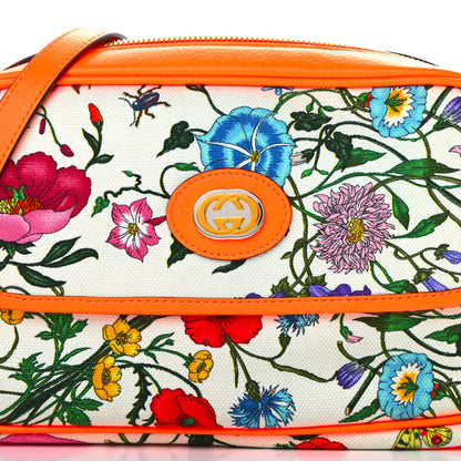 Gucci Canvas Flora Floral Shoulder Bag White Orange Fluo 8 of 10