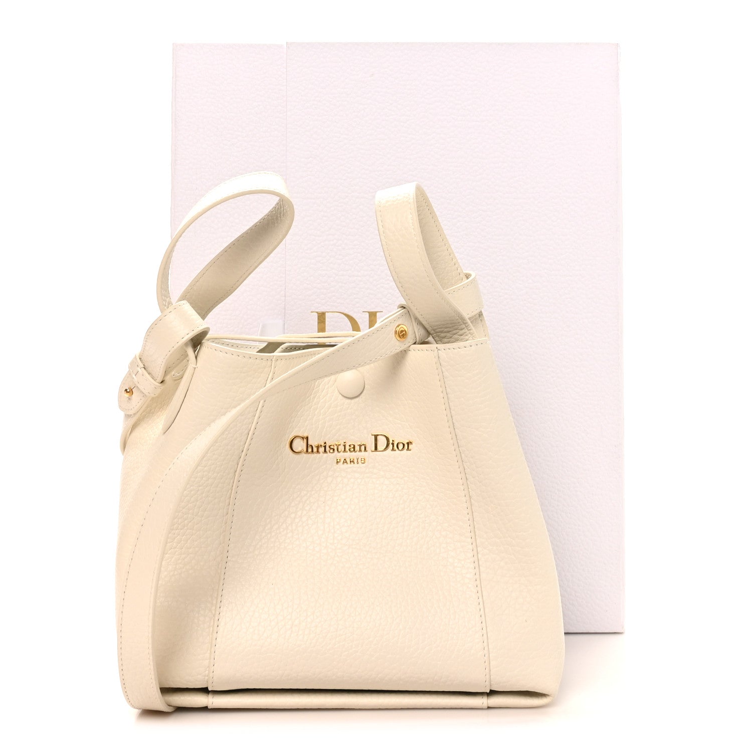 Christian Dior Calfskin Medium Signature Bucket Bag Latte 10 of 10