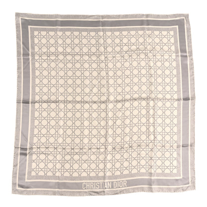 Christian Dior Silk Cannage Square Scarf 90 Fond White 1 of 3