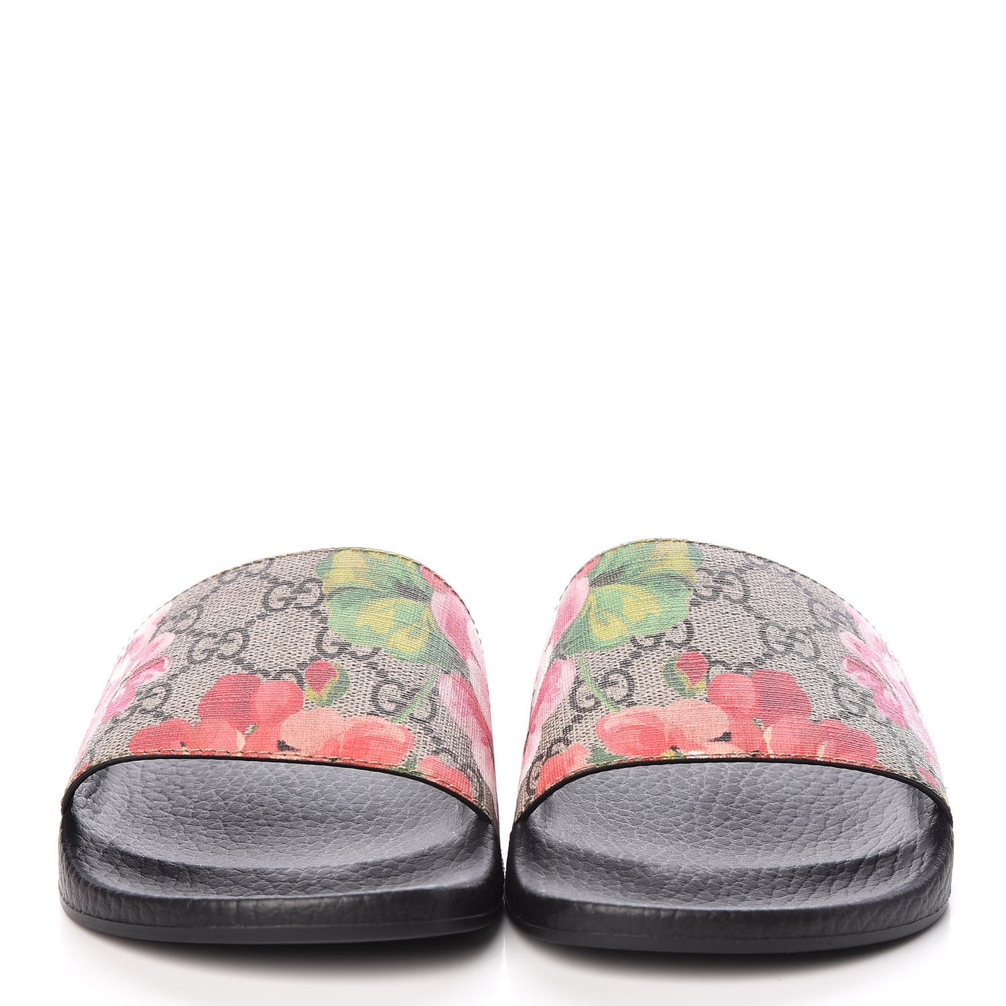 GG Supreme Monogram Blooms Slide Sandals 36 Beige Multicolor