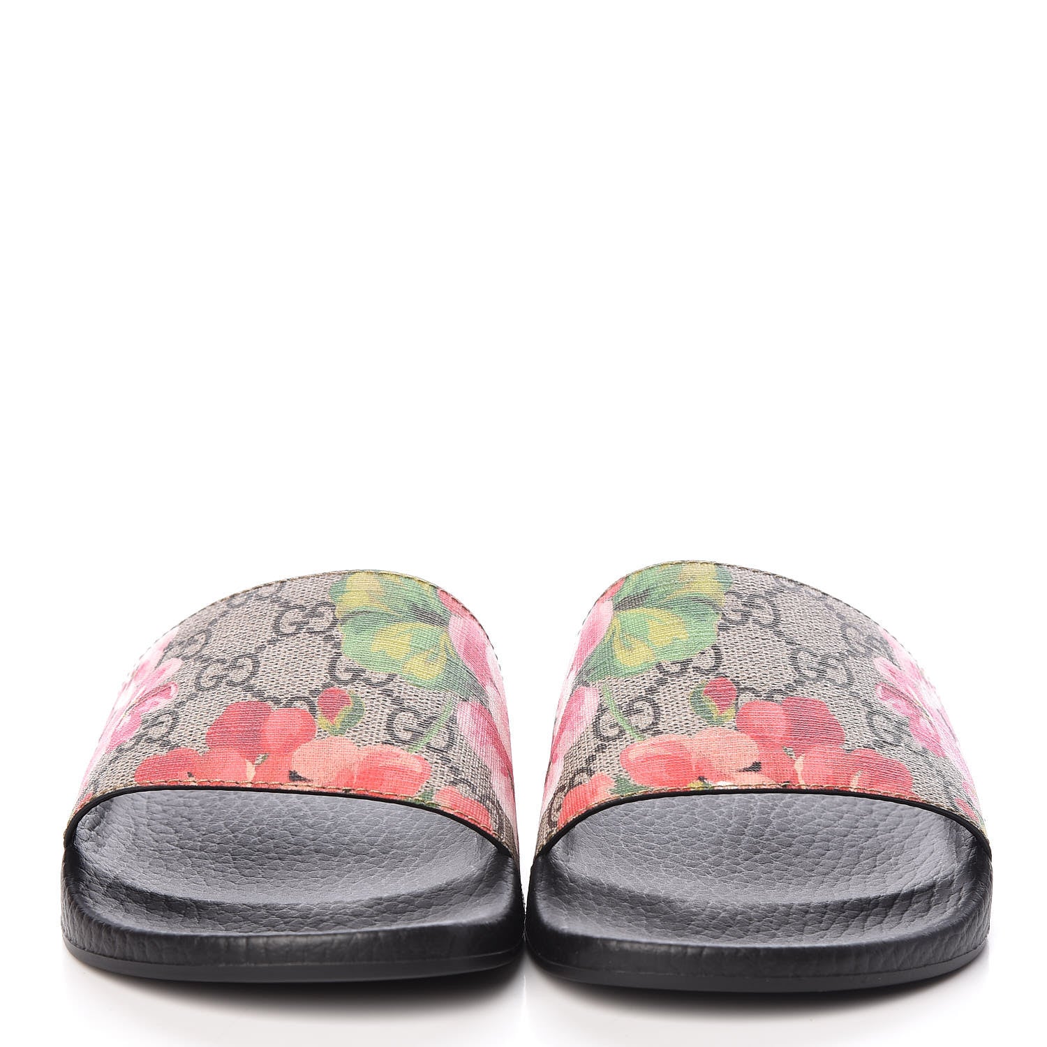 Gucci GG Supreme Monogram Blooms Slide Sandals 36 Beige Multicolor 2 of 9