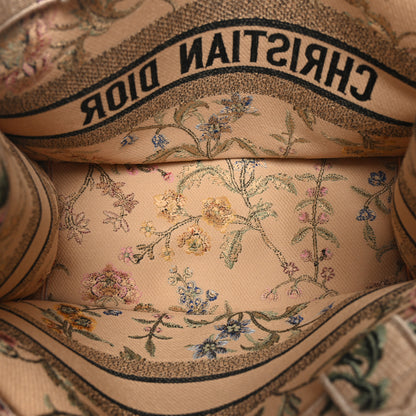 Christian Dior CHRISTIAN DIOR Raffia Embroidered Petites Fleurs Medium Book Tote Natural 5 of 9