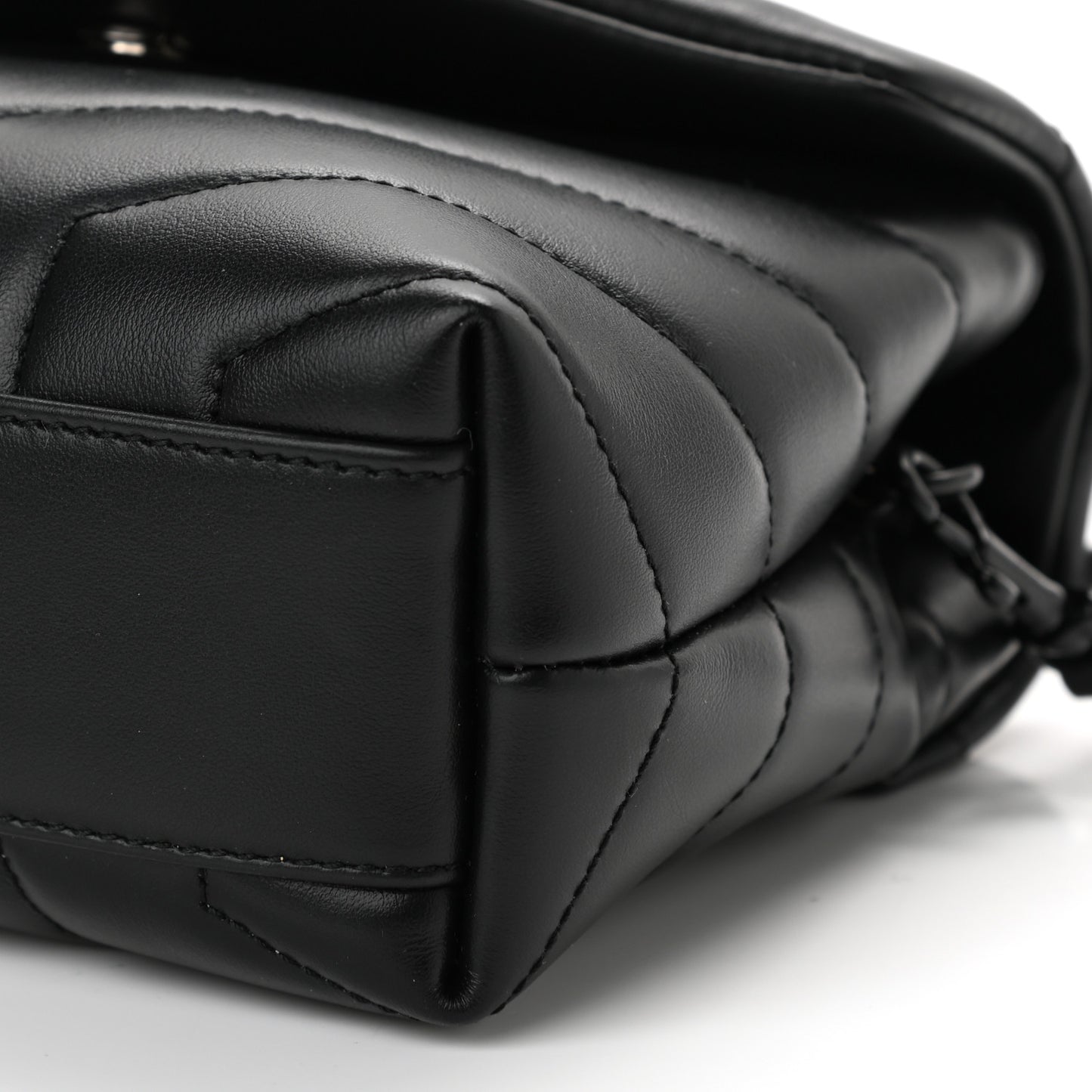 Calfskin Y Quilted Monogram Toy Loulou Crossbody Bag Black