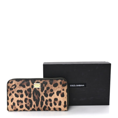 Dolce & Gabbana Dauphine Leopard Print Zip Around Wallet 3 of 9