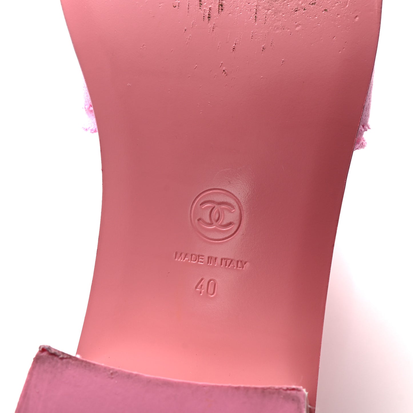 Cotton Logo Mule Sandals 40 Pink White