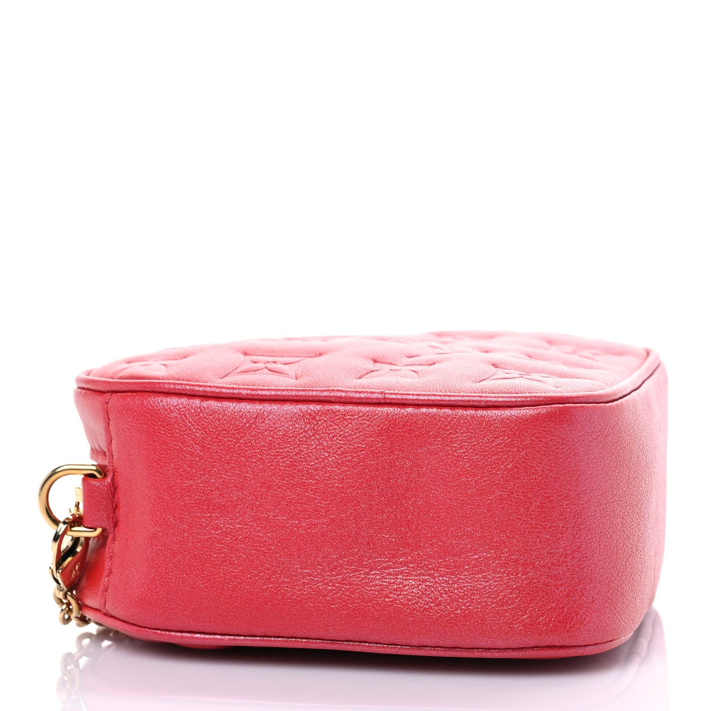 Lambskin Embossed Monogram Fall In Love Sac Coeur Heart Chain Bag Lipstick Red
