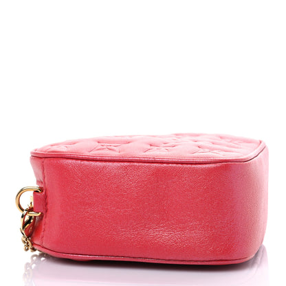 Louis Vuitton Lambskin Embossed Monogram Fall In Love Sac Coeur Heart Chain Bag Lipstick Red 4 of 7